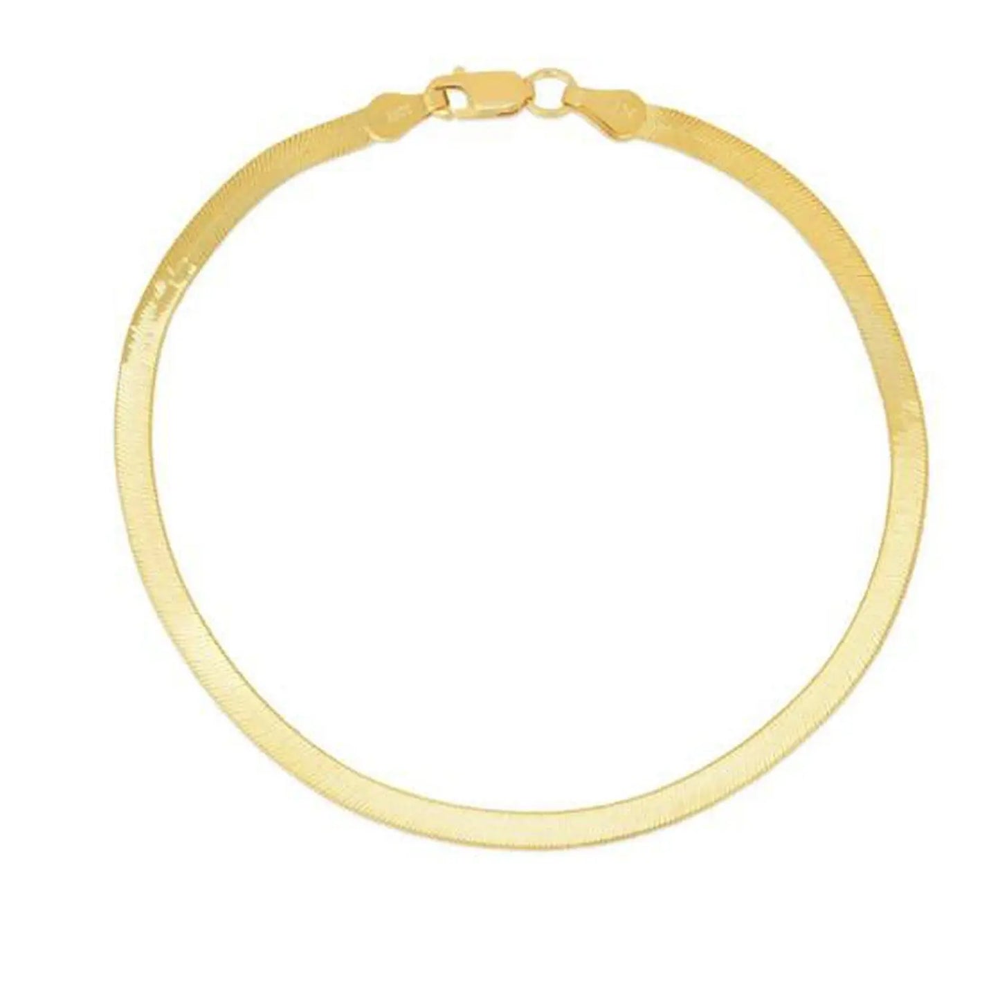 1.5mm 14k Yellow Gold Super Flex Herringbone Anklet RCJ Anklets CELESTIA LUXE JEWELLERS