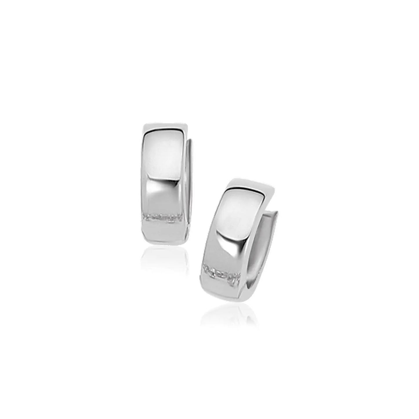 10k White Gold Snuggable Hoop Earrings RCJ Earrings CELESTIA LUXE JEWELLERS