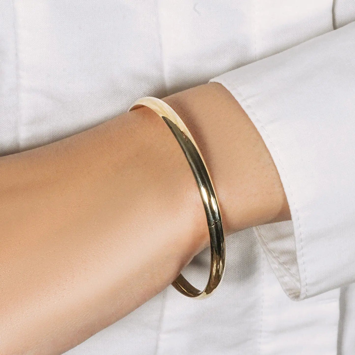 10k Yellow Gold Dome Style Shiny Bangle (3.30 mm) RCJ Bangles CELESTIA LUXE JEWELLERS