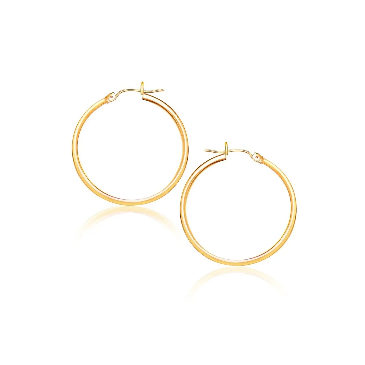 10k Yellow Gold Polished Hoop Earrings (2x40 mm) RCJ Earrings CELESTIA LUXE JEWELLERS