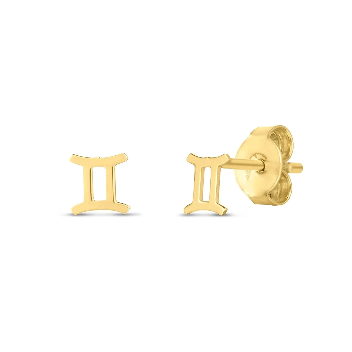 14K Yellow Gold Gemini Stud Earrings RCJ Earrings CELESTIA LUXE JEWELLERS