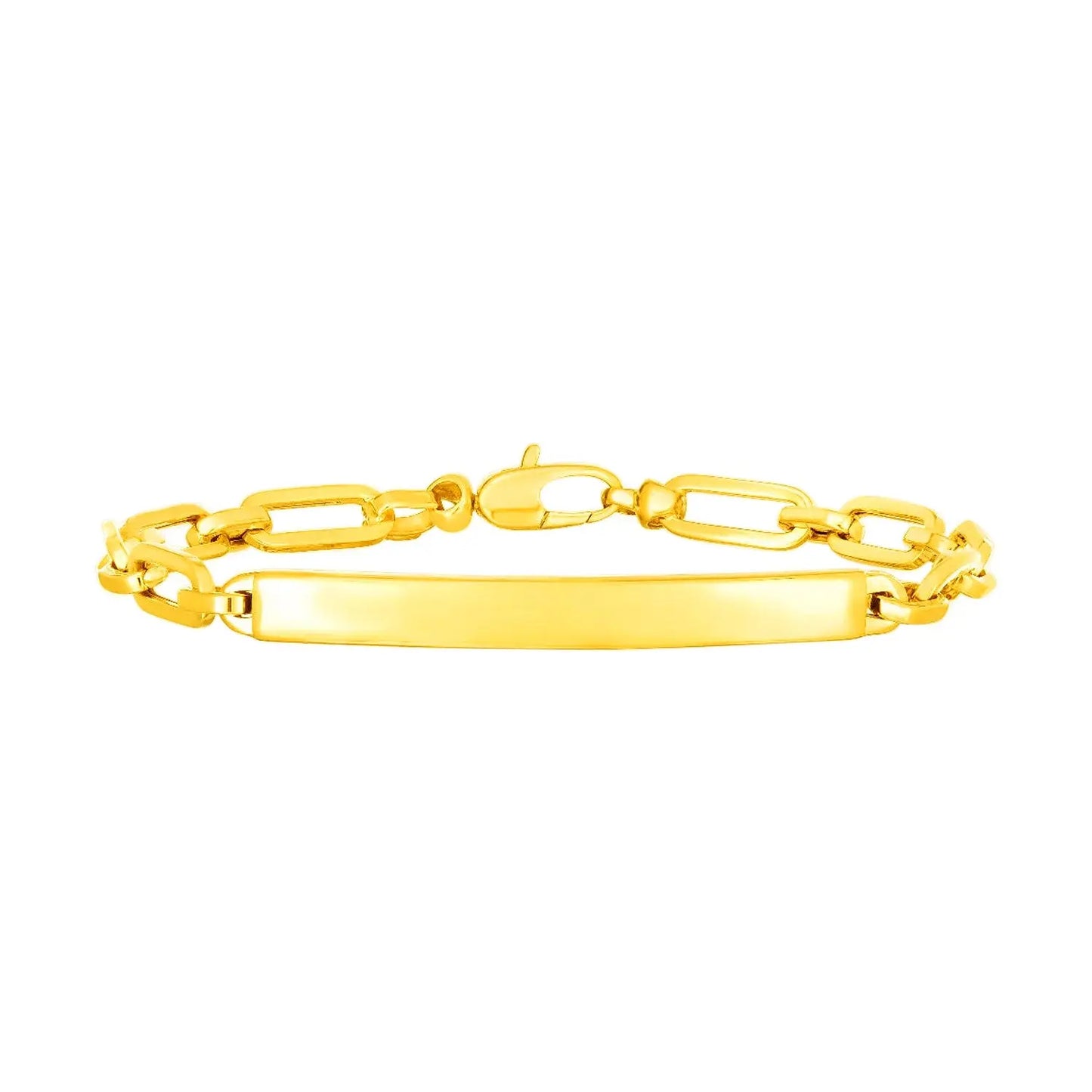 14K Yellow Gold Paperclip Chain ID Bracelet (4.80 mm) RCJ Bracelets CELESTIA LUXE JEWELLERS