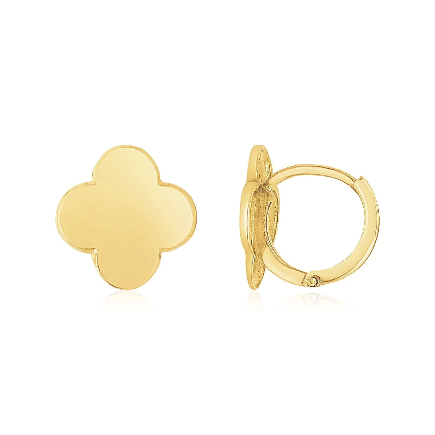 14K Yellow Gold Polished Clover Stud Earrings RCJ Earrings CELESTIA LUXE JEWELLERS