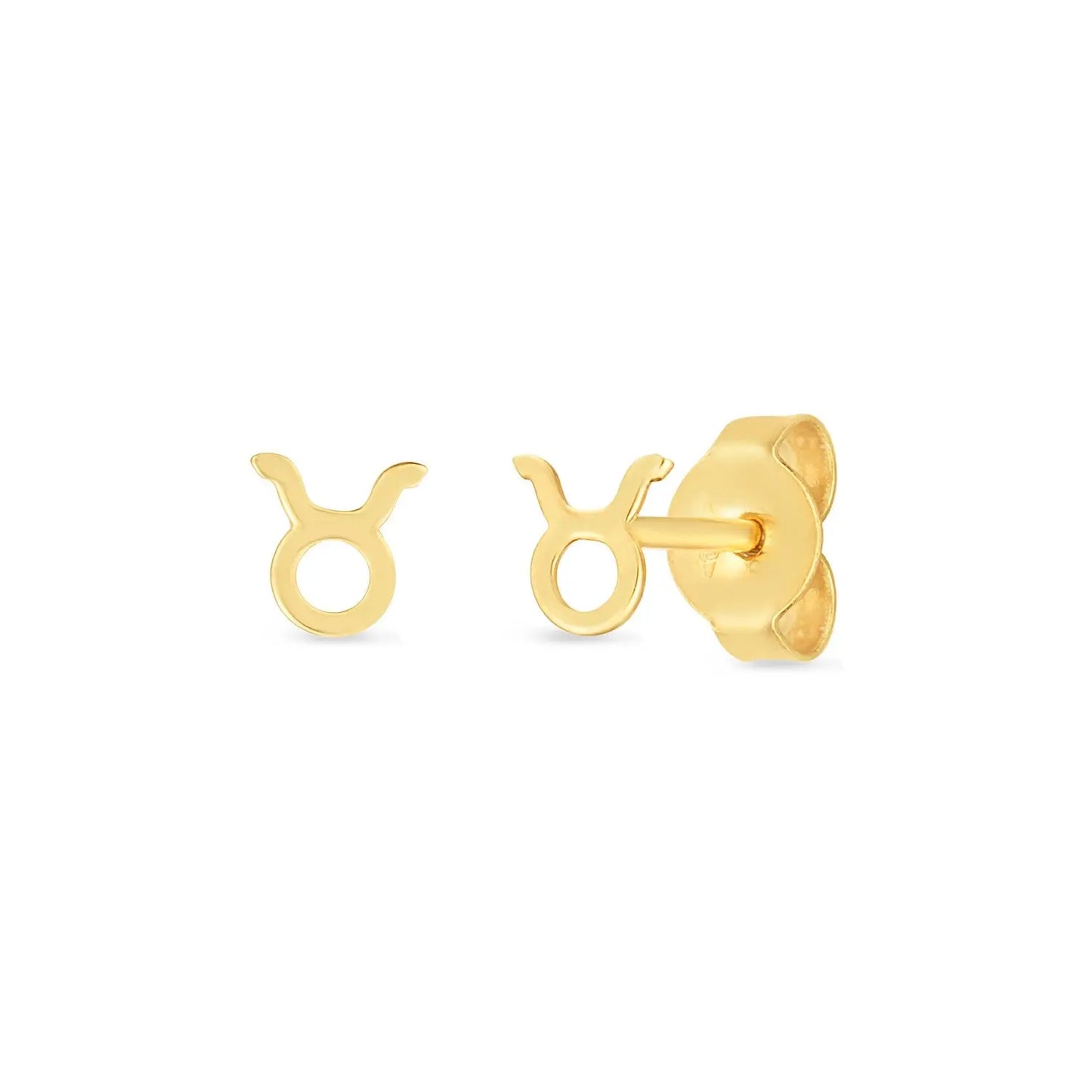 14K Yellow Gold Taurus Stud Earrings RCJ Earrings CELESTIA LUXE JEWELLERS