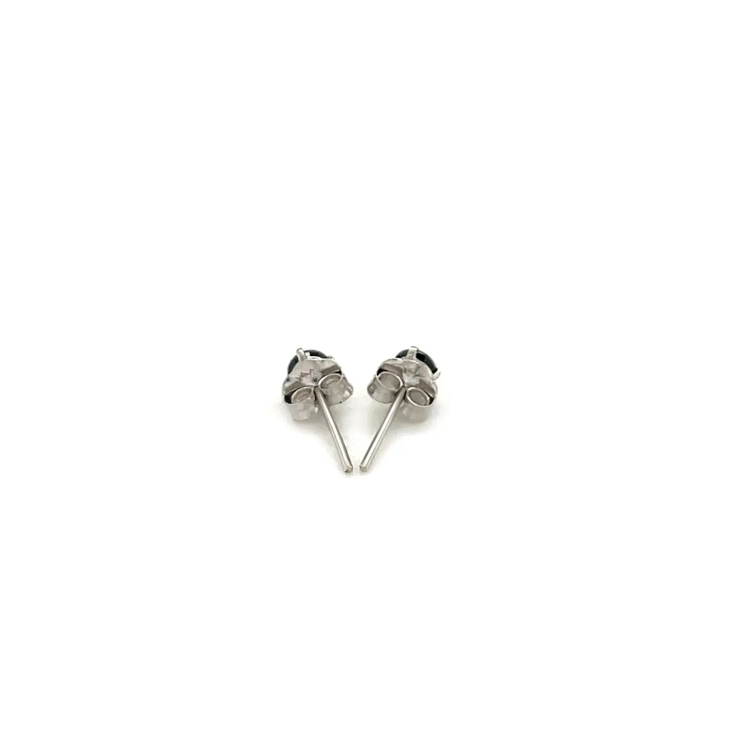 14k White Gold Black 3mm Faceted Cubic Zirconia Stud Earrings RCJ Earrings CELESTIA LUXE JEWELLERS