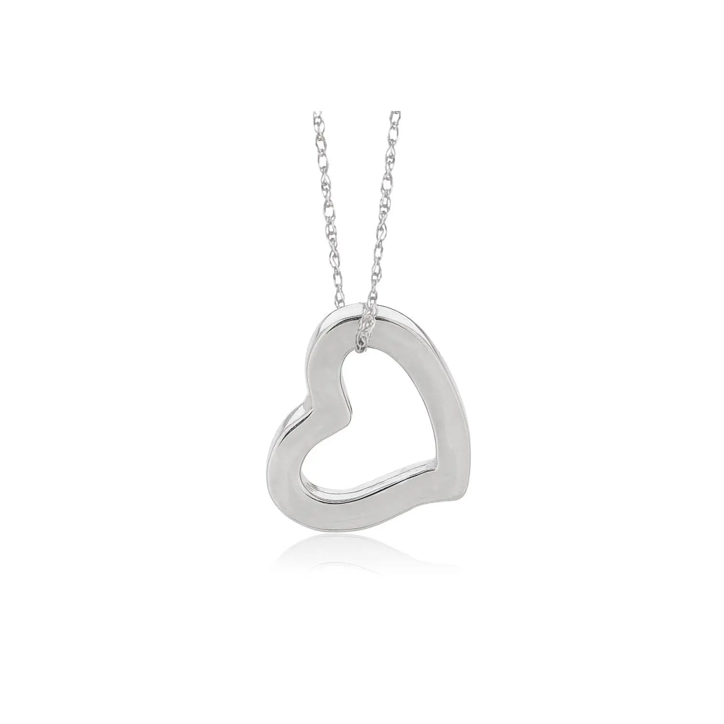 14k White Gold Heart Pendant RCJ Pendants CELESTIA LUXE JEWELLERS