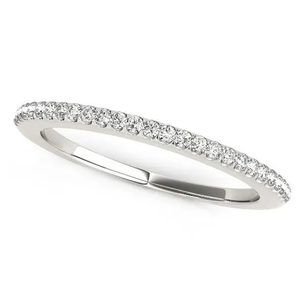 14k White Gold Pave Scallop Setting Diamond Wedding Band (1/8 cttw) RCJ Rings CELESTIA LUXE JEWELLERS