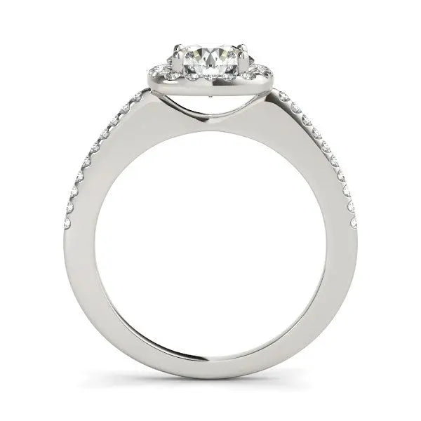14k White Gold Pave Style Slim Shank Diamond Engagement Ring (1 1/8 cttw) RCJ Rings CELESTIA LUXE JEWELLERS