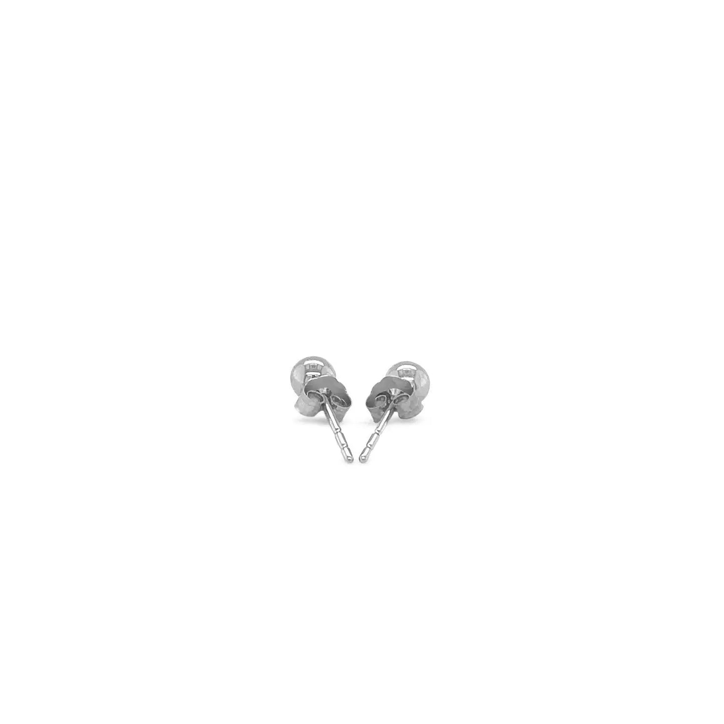 14k White Gold Round Stud Earrings (4mm) RCJ Earrings CELESTIA LUXE JEWELLERS