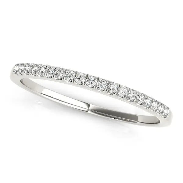 14k White Gold Scallop Pave Set Diamond Wedding Ring (1/8 cttw) RCJ Rings CELESTIA LUXE JEWELLERS