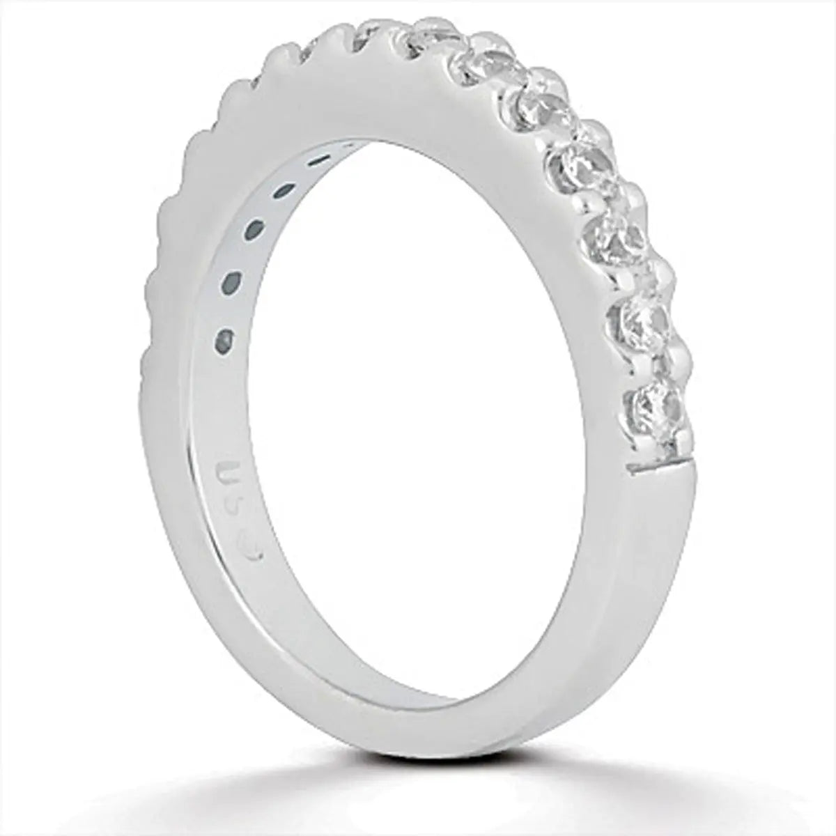 14k White Gold Shared Prong Diamond Wedding Ring Band RCJ Rings CELESTIA LUXE JEWELLERS
