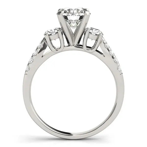 14k White Gold Split Shank 3 Stone Round Diamond Engagement Ring (2 cttw) RCJ Rings CELESTIA LUXE JEWELLERS