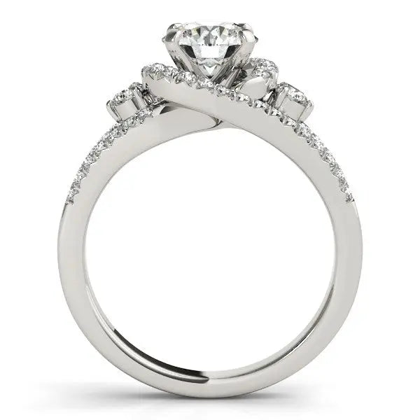 14k White Gold Split Shank Halo Bypass Diamond Engagement Ring (1 3/4 cttw) RCJ Rings CELESTIA LUXE JEWELLERS