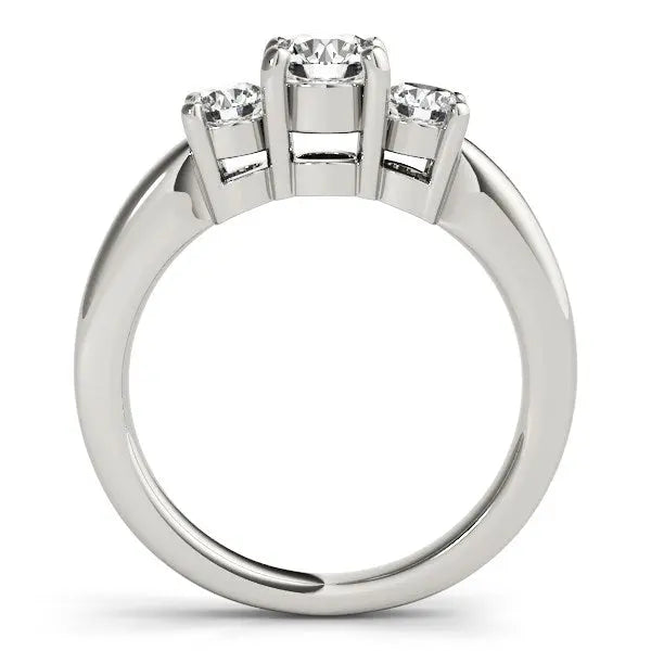 14k White Gold Timeless 3 Stone Round Diamond Engagement Ring (1 cttw) RCJ Rings CELESTIA LUXE JEWELLERS