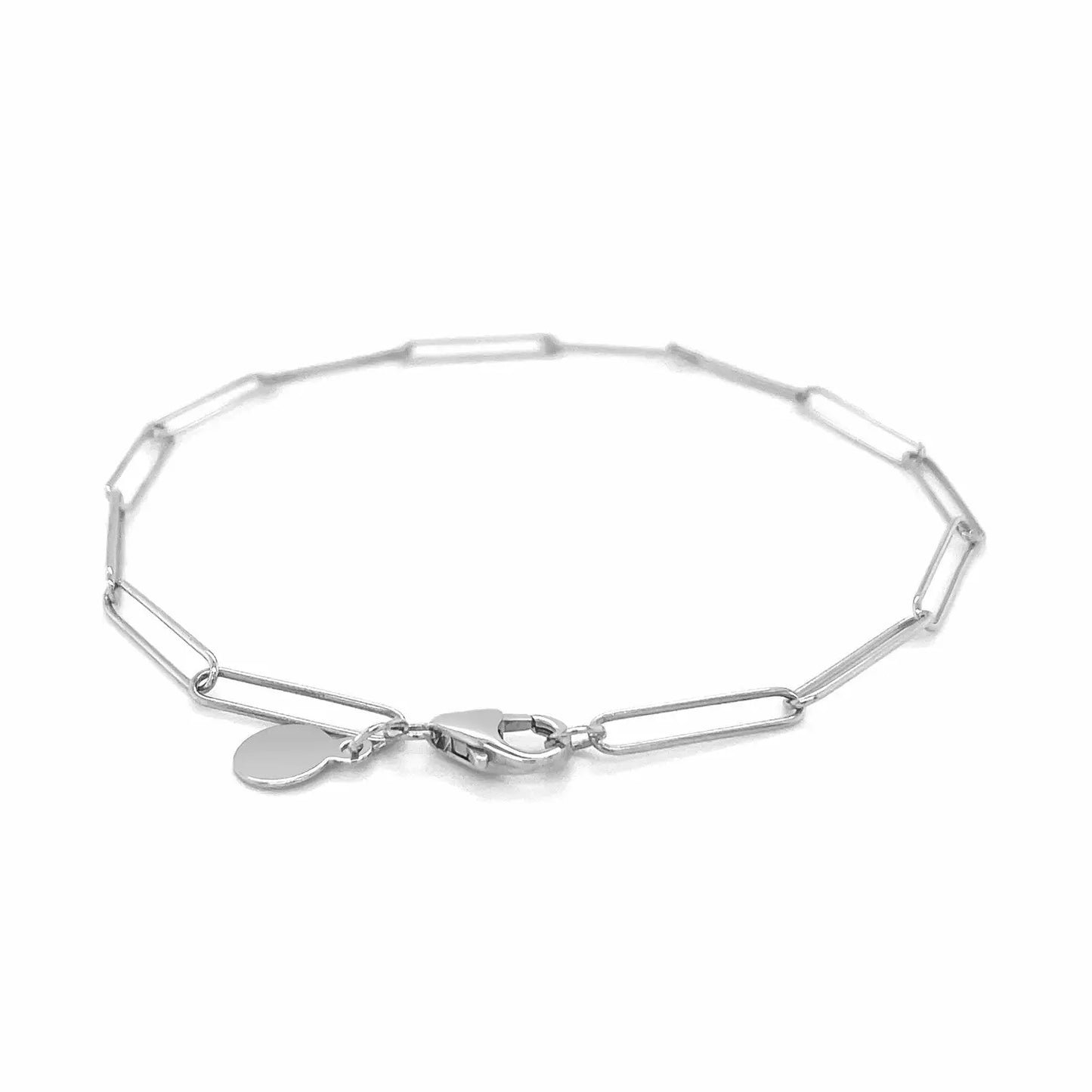 14k White Gold Wire Paperclip Bracelet (2.70 mm) RCJ Bracelets CELESTIA LUXE JEWELLERS