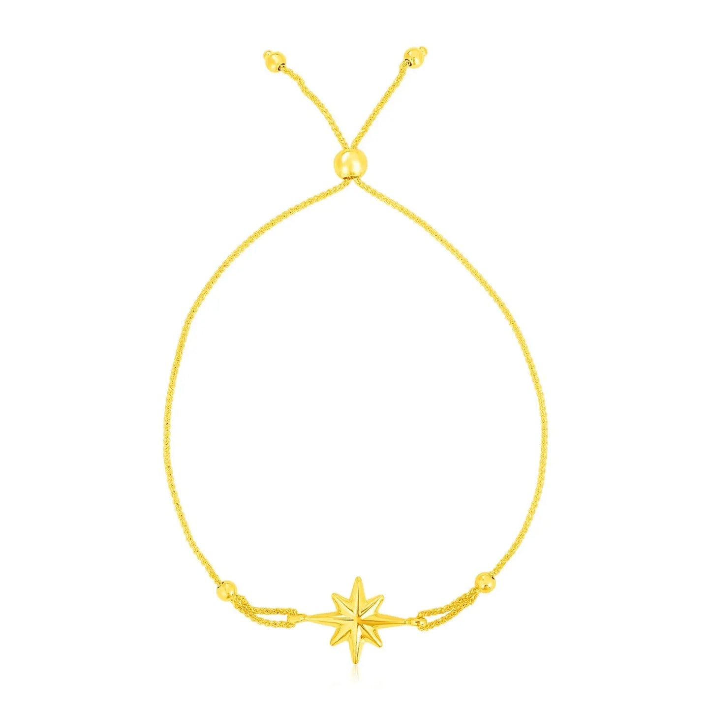 14k Yellow Gold Adjustable Bracelet with Star RCJ Bracelets CELESTIA LUXE JEWELLERS