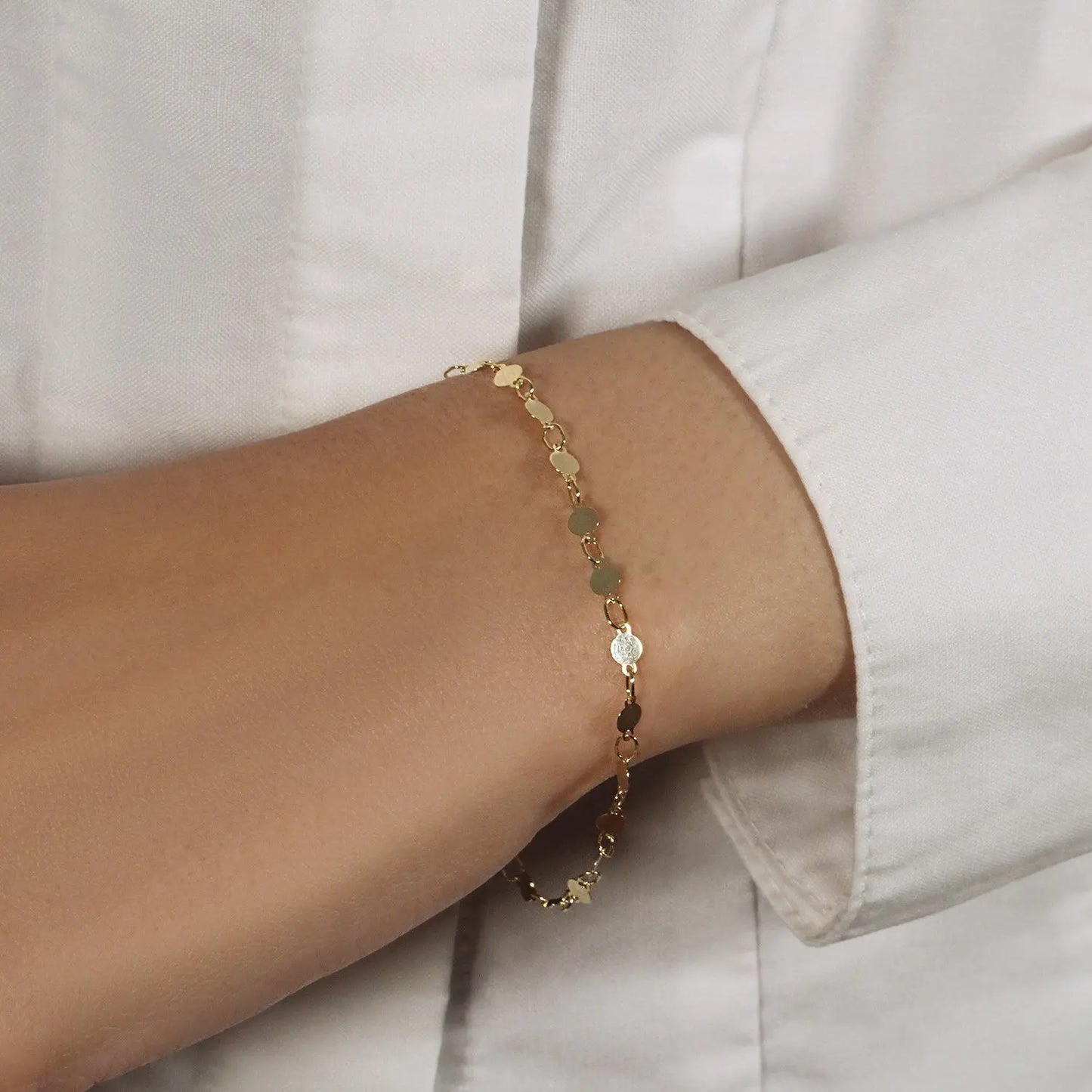 14k Yellow Gold Bracelet with Polished Circles (3.90 mm) RCJ Bracelets CELESTIA LUXE JEWELLERS