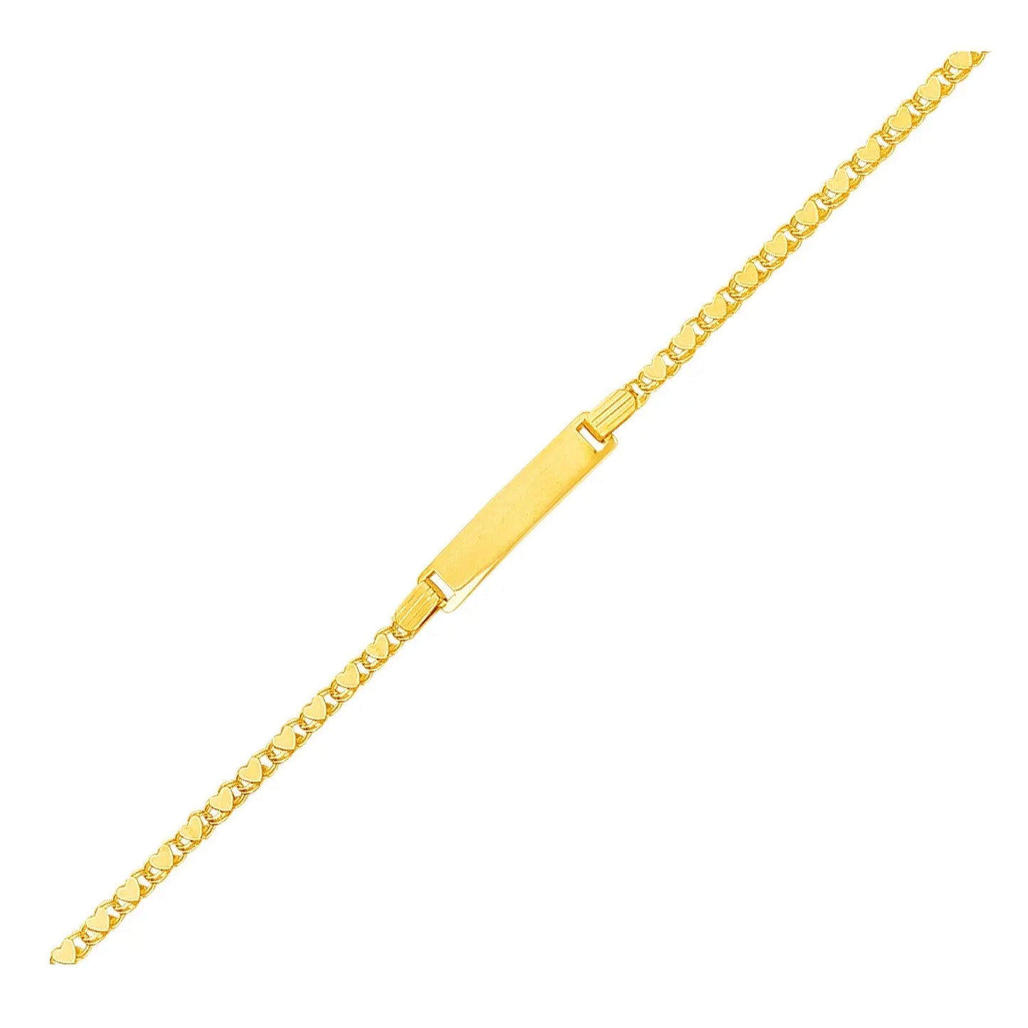 14k Yellow Gold Childrens Heart Link ID Bracelet RCJ Bracelets CELESTIA LUXE JEWELLERS