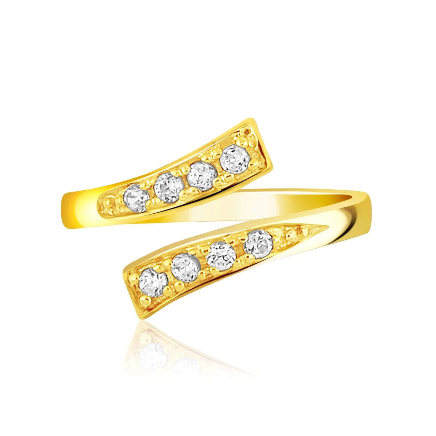 14k Yellow Gold Contemporary Cubic Zirconia Accented Toe Ring RCJ Toe Rings CELESTIA LUXE JEWELLERS