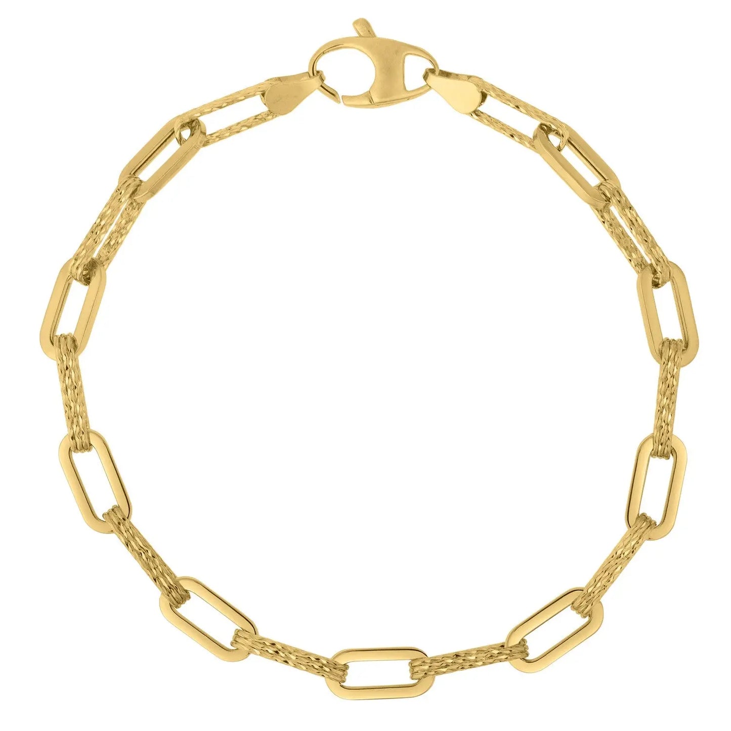 14k Yellow Gold Diamante Paperclip Chain Bracelet (4.00 mm) RCJ Bracelets CELESTIA LUXE JEWELLERS