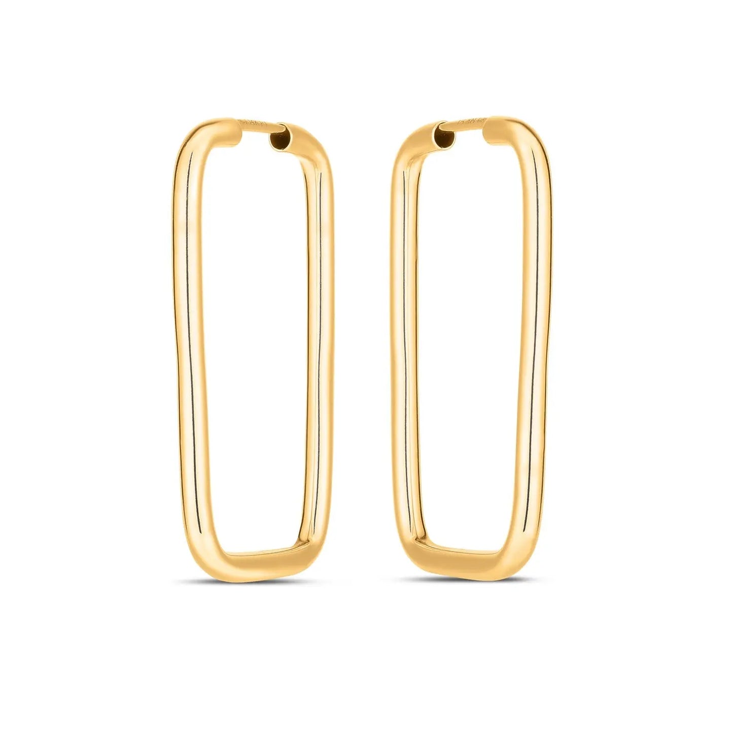 14k Yellow Gold Endless Rectangle Hoops RCJ Earrings CELESTIA LUXE JEWELLERS