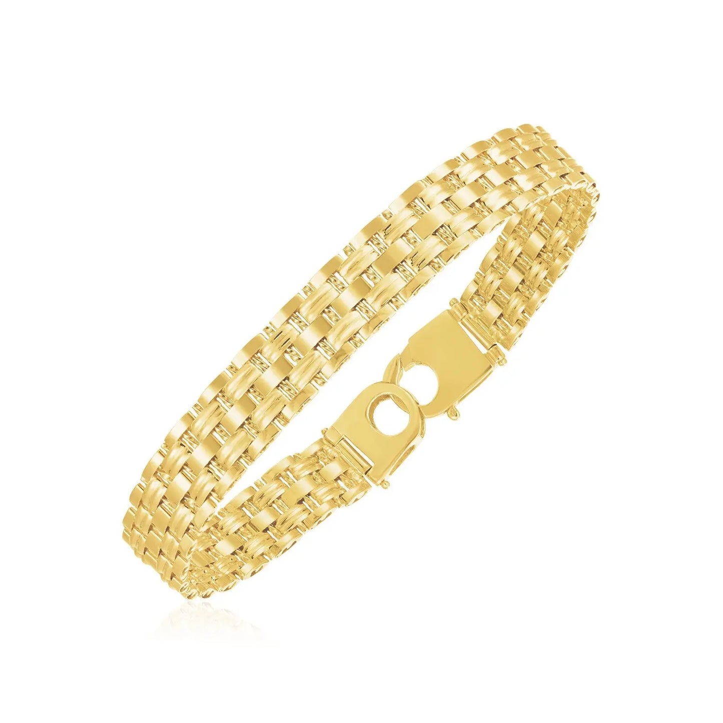 14k Yellow Gold High Polish Panther Link Bracelet (10.00 mm) RCJ Bracelets CELESTIA LUXE JEWELLERS