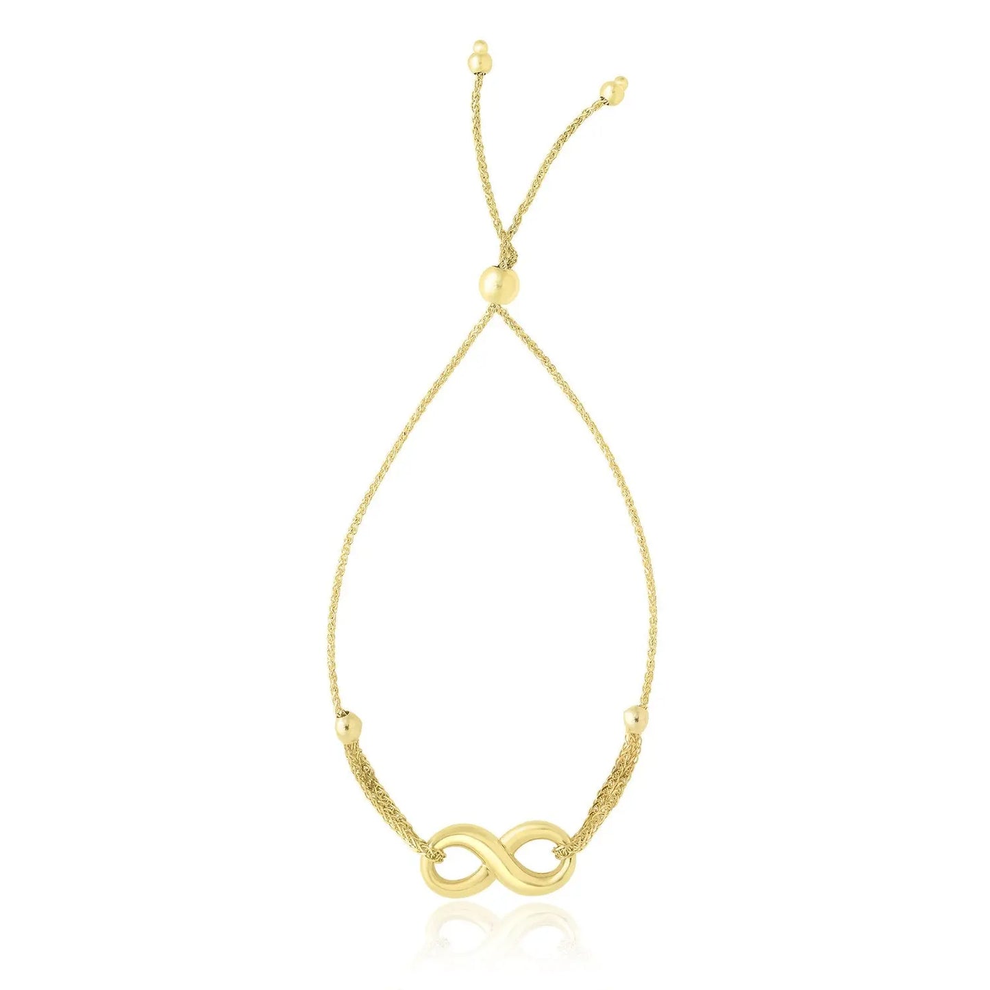 14k Yellow Gold Infinity Motif Adjustable Lariat Bracelet (1.00 mm) RCJ Bracelets CELESTIA LUXE JEWELLERS