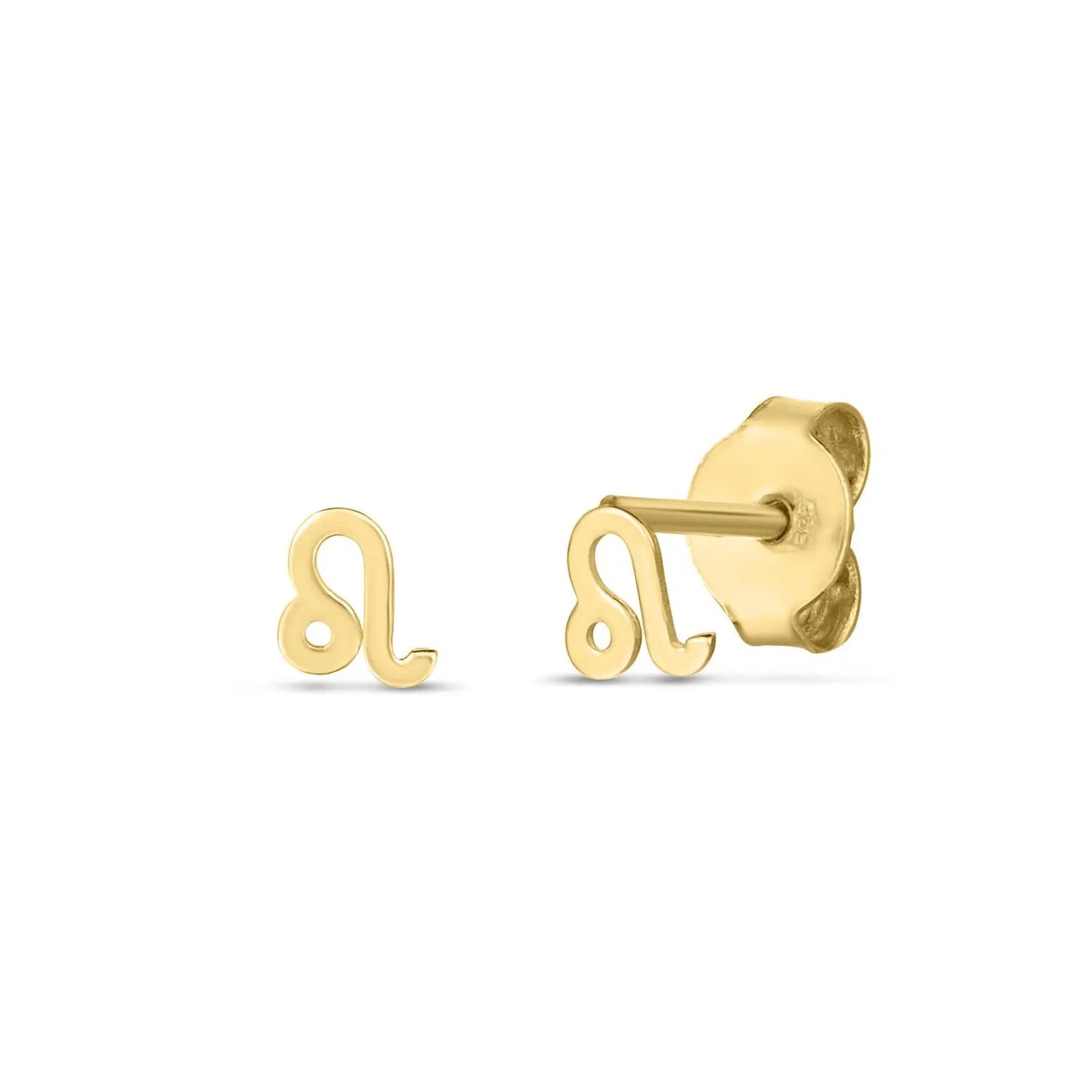 14k Yellow Gold Leo Stud Earrings RCJ Earrings CELESTIA LUXE JEWELLERS