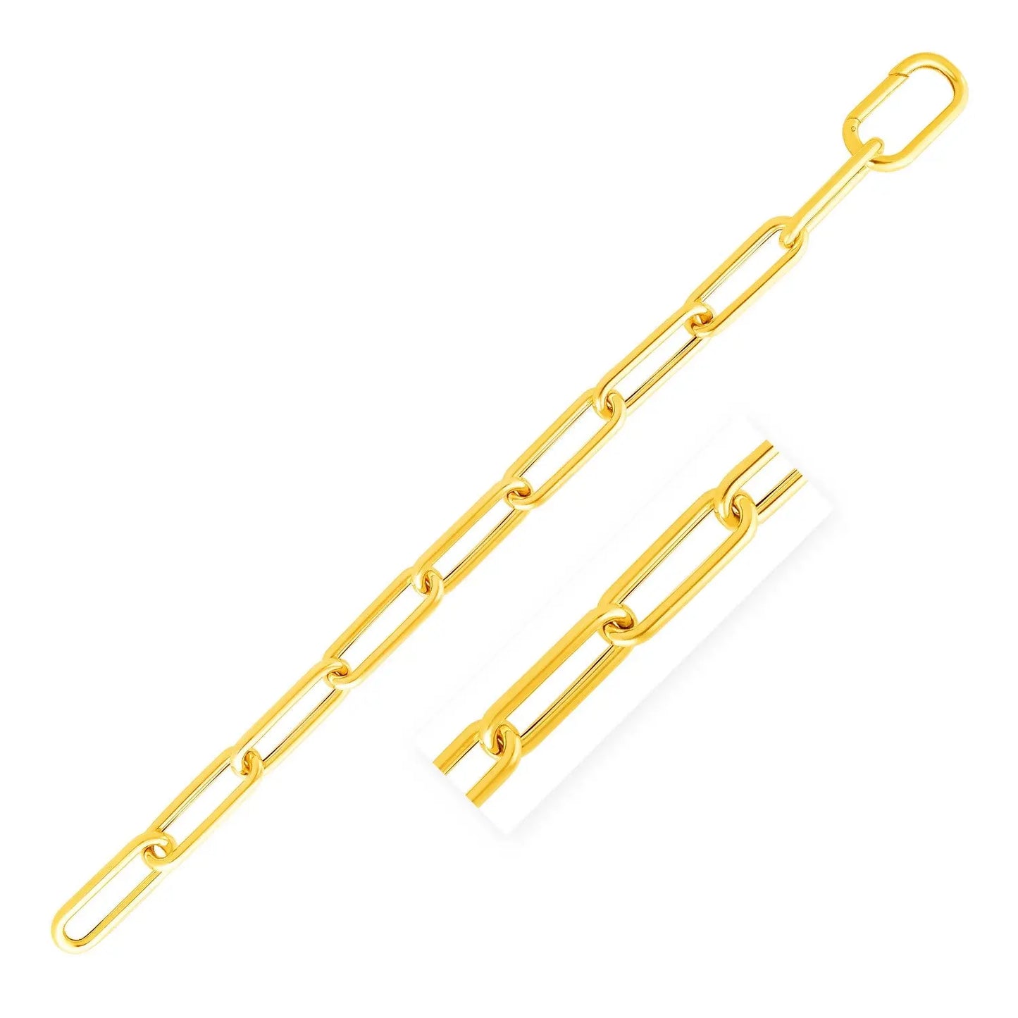 14k Yellow Gold Lite Round Wire Paperclip Bracelet (8.50 mm) RCJ Bracelets CELESTIA LUXE JEWELLERS