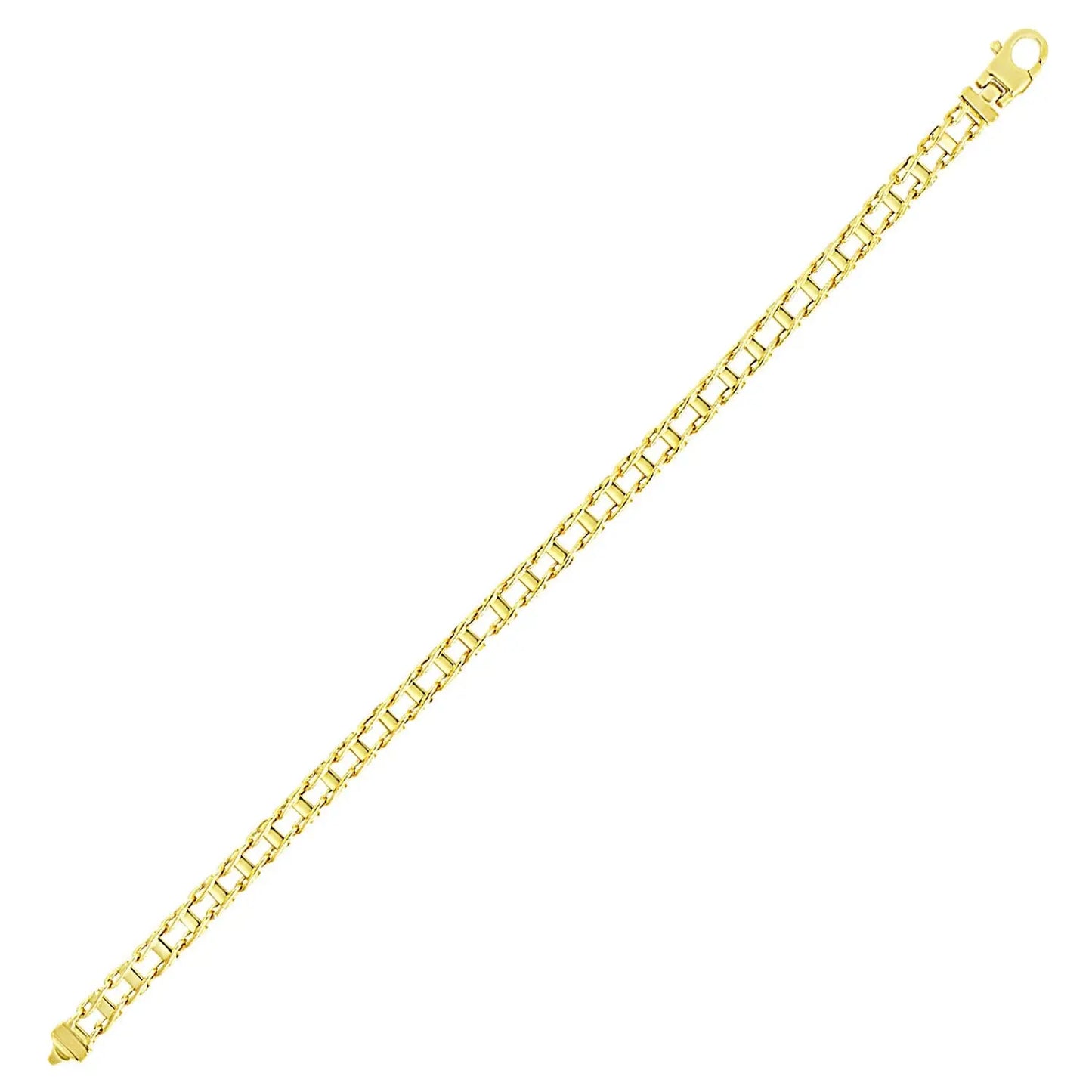 14k Yellow Gold Men's Bracelet with Rail Motif Links RCJ Bracelets CELESTIA LUXE JEWELLERS
