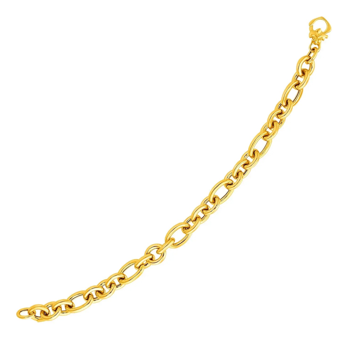 14k Yellow Gold Oval Link Bracelet (9.40 mm) RCJ Bracelets CELESTIA LUXE JEWELLERS