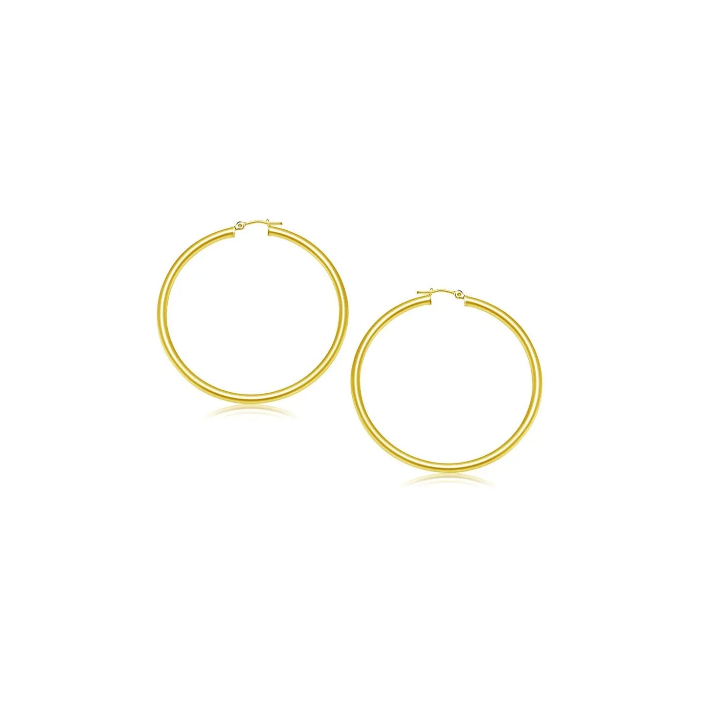 14k Yellow Gold Polished Hoop Earrings (3x15mm) RCJ Earrings CELESTIA LUXE JEWELLERS