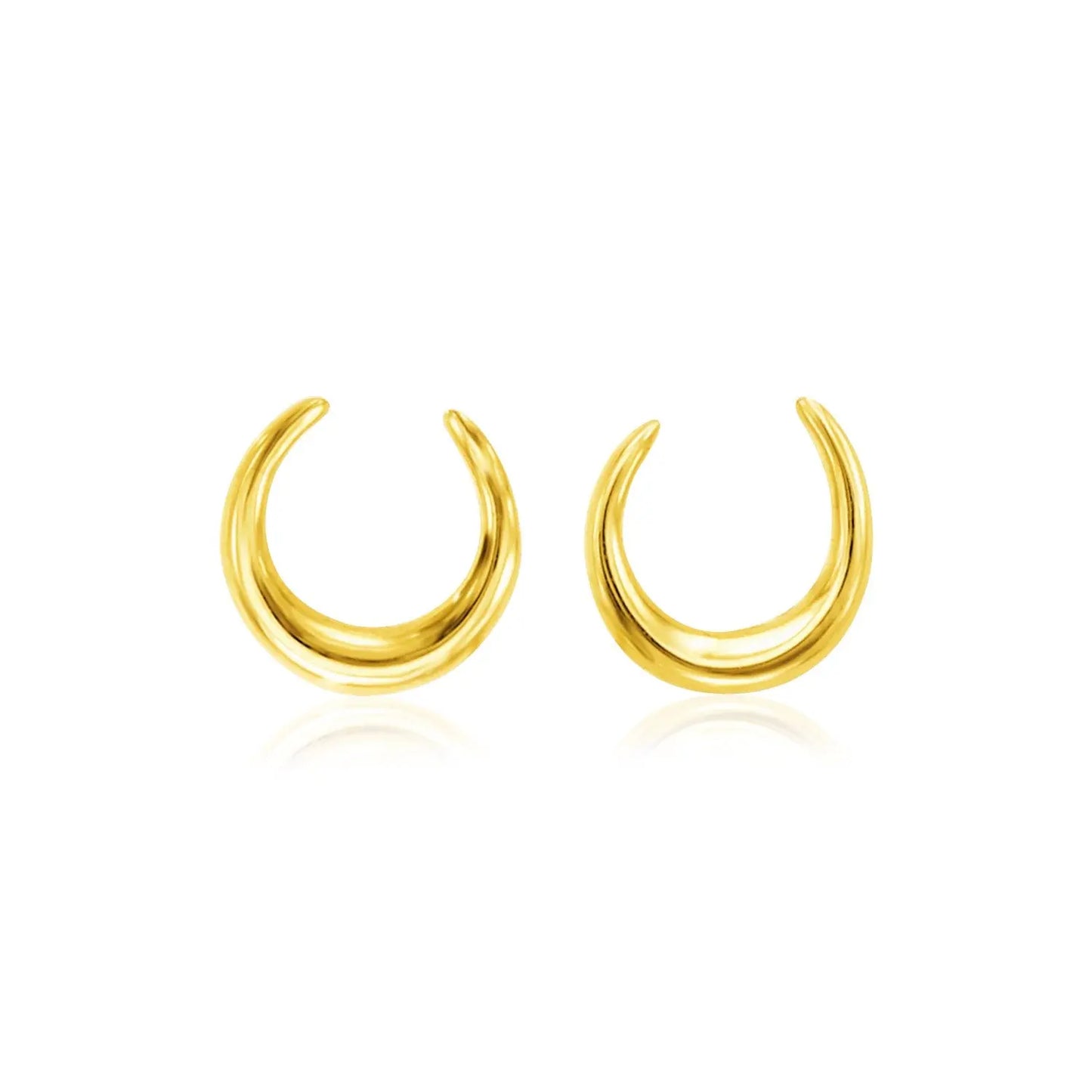 14k Yellow Gold Polished Moon Earrings RCJ Earrings CELESTIA LUXE JEWELLERS