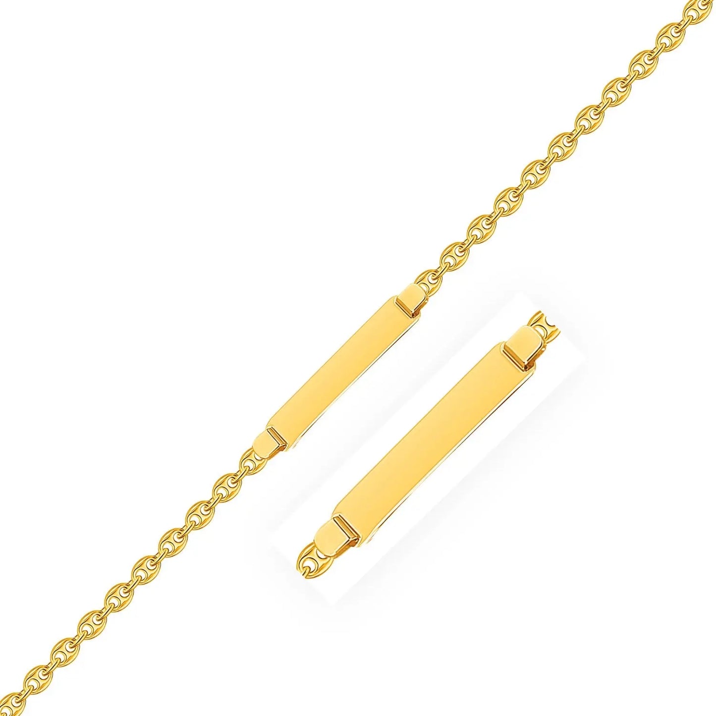 14k Yellow Gold Puffed Mariner Link Childrens ID Bracelet (3.30 mm) RCJ Bracelets CELESTIA LUXE JEWELLERS