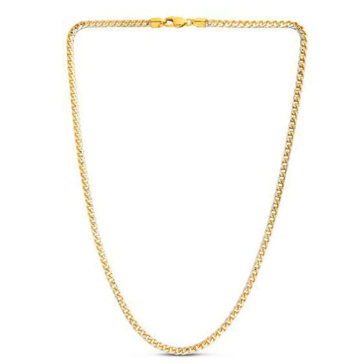 14k Yellow Gold Round Pave Franco Chain (4.00 mm) RCJ Chains CELESTIA LUXE JEWELLERS