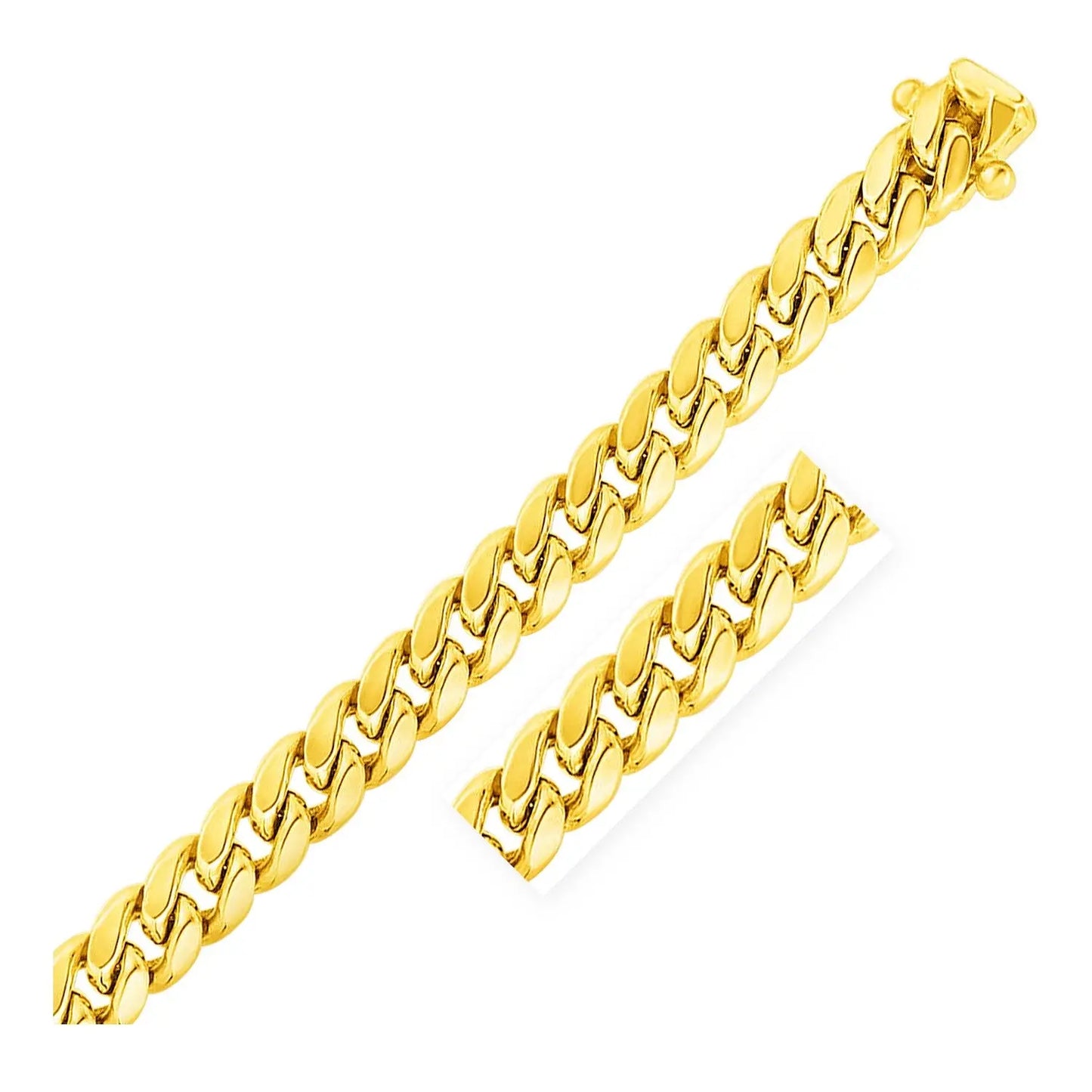 14k Yellow Gold Semi Solid Miami Cuban Bracelet (11.10 mm) RCJ Bracelets CELESTIA LUXE JEWELLERS