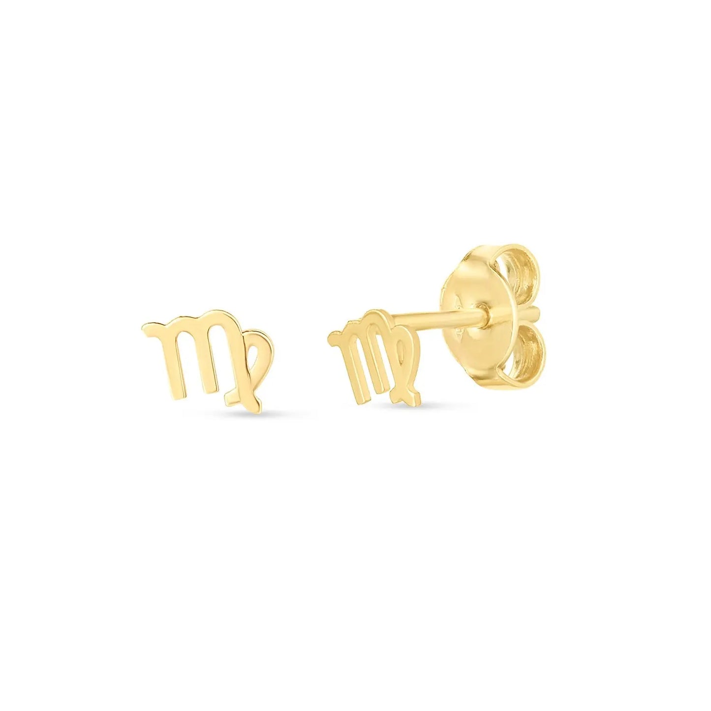14k Yellow Gold Virgo Stud Earrings RCJ Earrings CELESTIA LUXE JEWELLERS