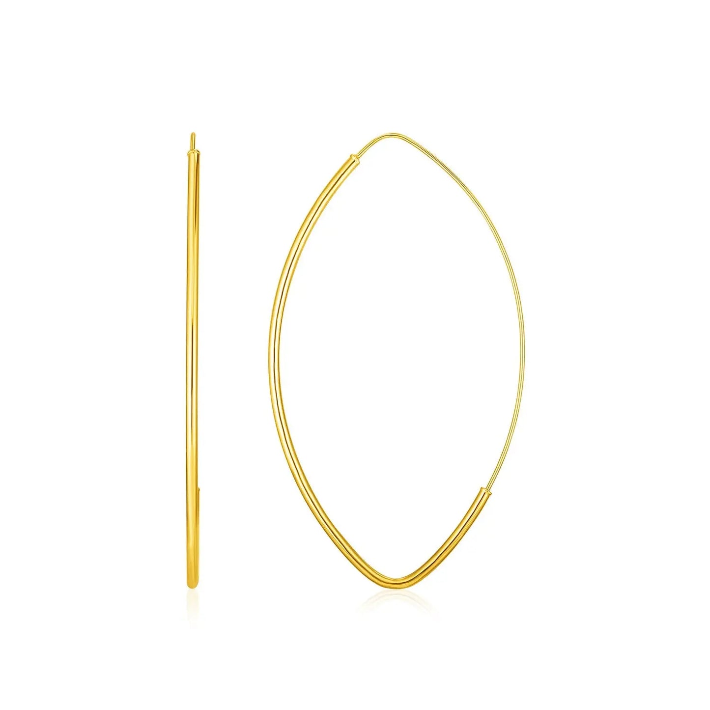 14k yellow Gold Polished Long Marquise Motif Earrings RCJ Earrings CELESTIA LUXE JEWELLERS