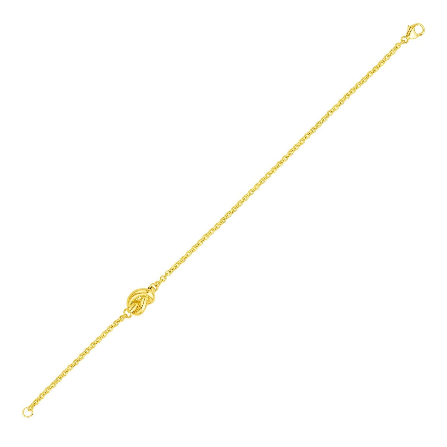 14k Yellow Gold Chain Bracelet with Polished Knot (7.50 mm) RCJ Bracelets CELESTIA LUXE JEWELLERS