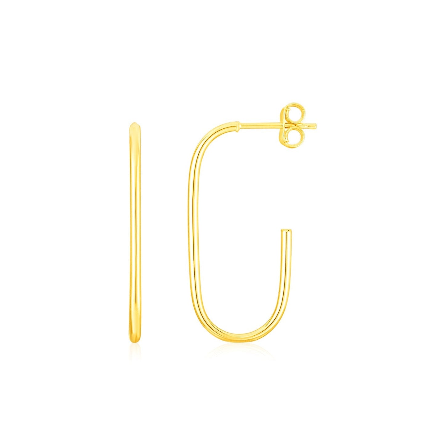 14K Yellow Gold J Hoop Earrings RCJ Earrings CELESTIA LUXE JEWELLERS