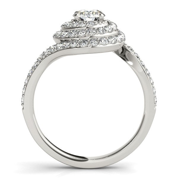 14k White Gold Round Diamond Spiral Design Engagement Ring (1 1/8 cttw) RCJ Rings CELESTIA LUXE JEWELLERS