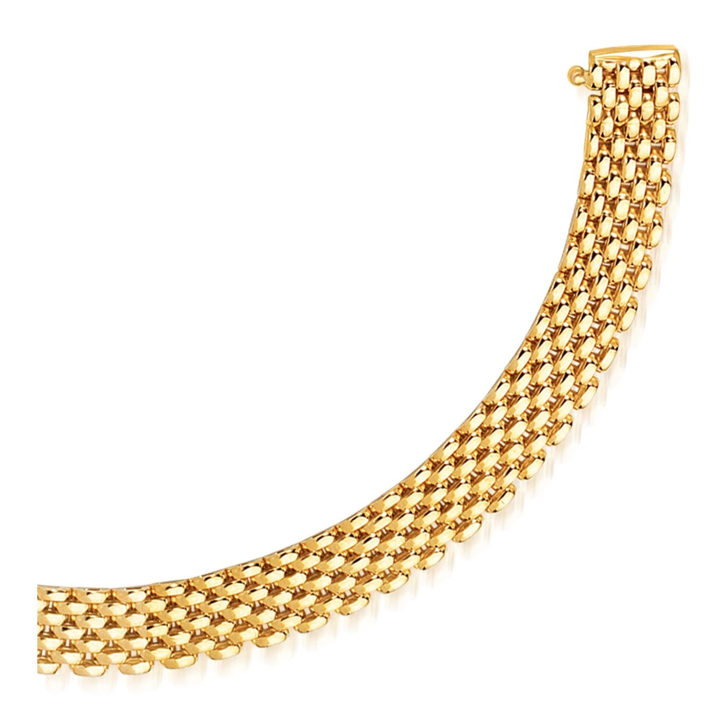 14k Yellow Gold Flexible Panther Line Bracelet (9.00 mm) RCJ Bracelets CELESTIA LUXE JEWELLERS