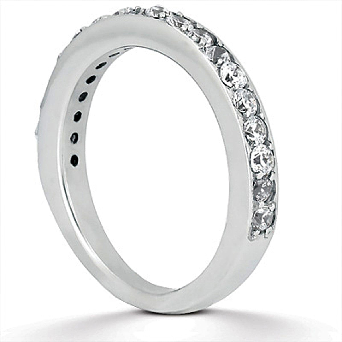14k White Gold Pave Diamond Wedding Ring Band Set 1/2 Around RCJ Rings CELESTIA LUXE JEWELLERS