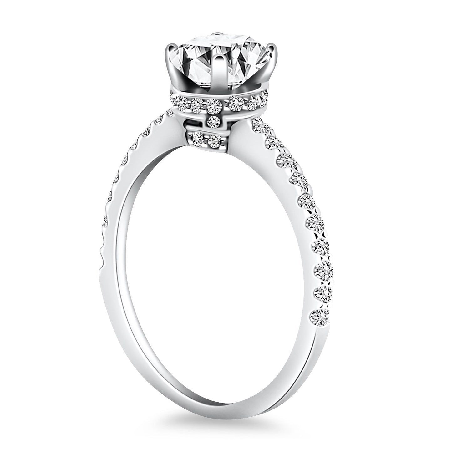 14k White Gold Diamond Collar Engagement Ring RCJ Rings CELESTIA LUXE JEWELLERS
