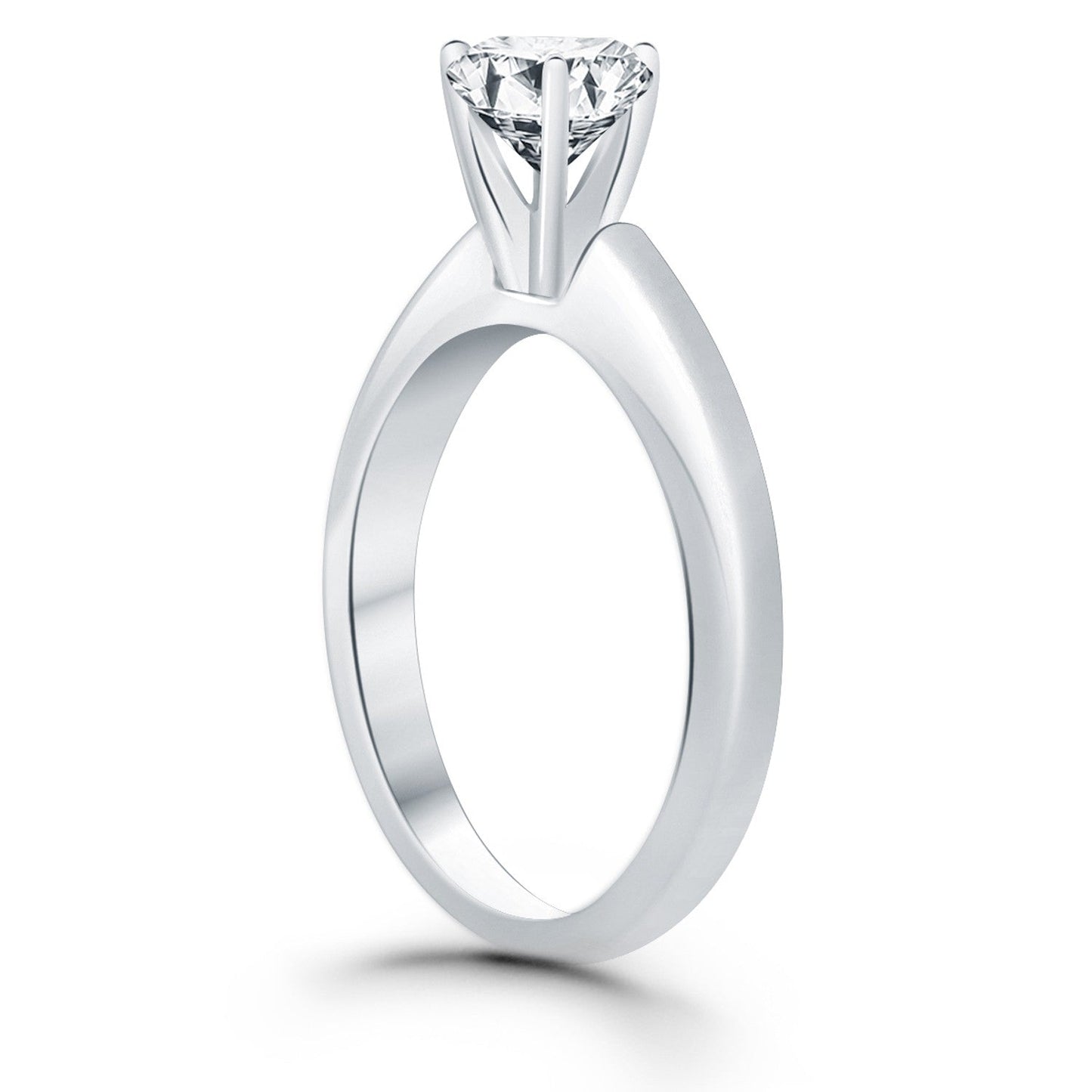 14k White Gold Solitaire Cathedral Engagement Ring RCJ Rings CELESTIA LUXE JEWELLERS