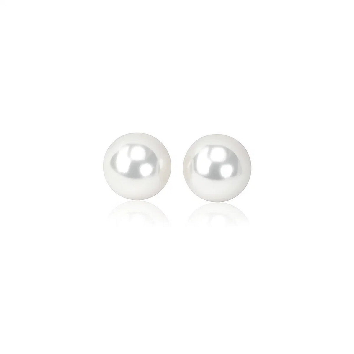 14k Yellow Gold Freshwater Cultured White Pearl Stud Earrings