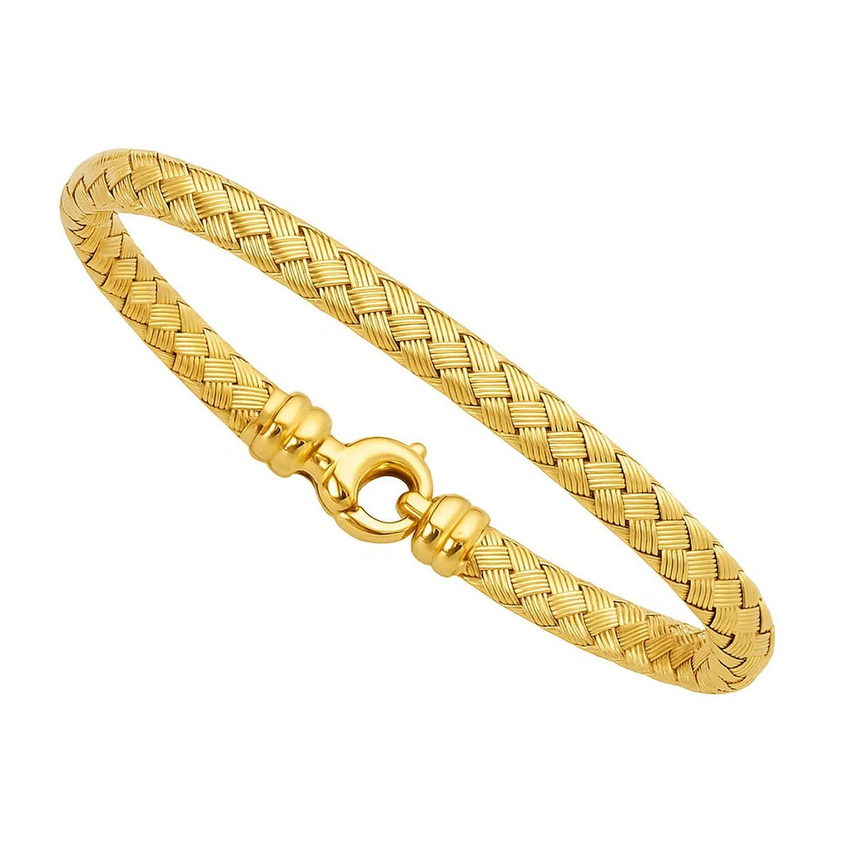 Fancy Weave Bangle in 14k Yellow Gold