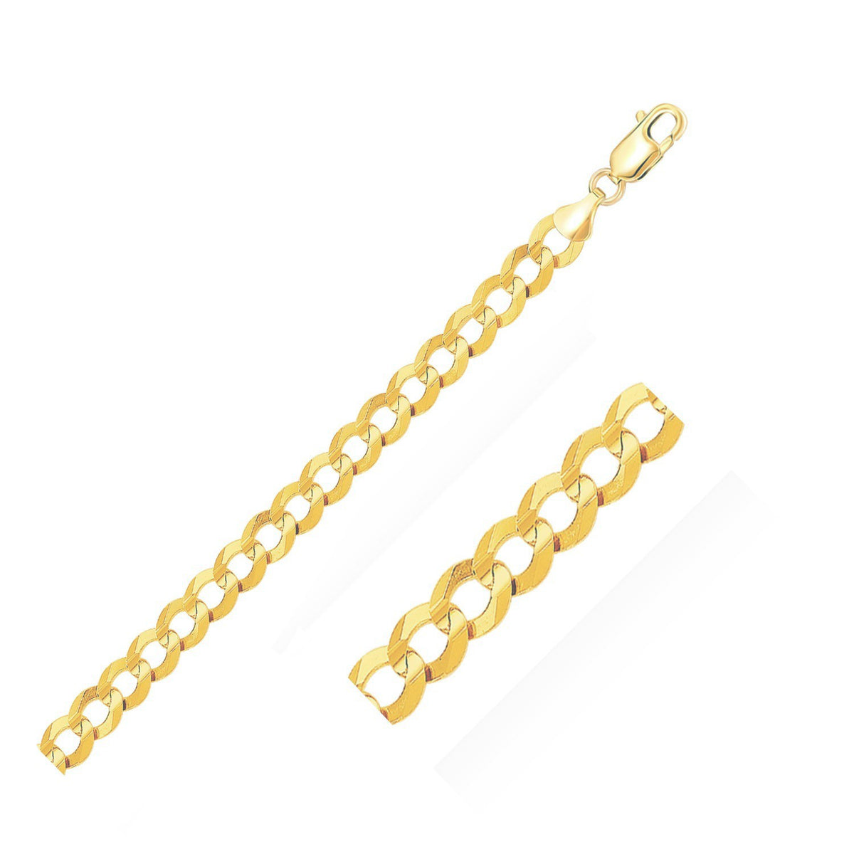 14k Yellow Gold Solid Curb Chain