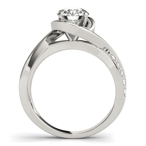 14k White Gold Split Band Round Bypass Diamond Engagement Ring (1 1/8 cttw) RCJ Rings CELESTIA LUXE JEWELLERS