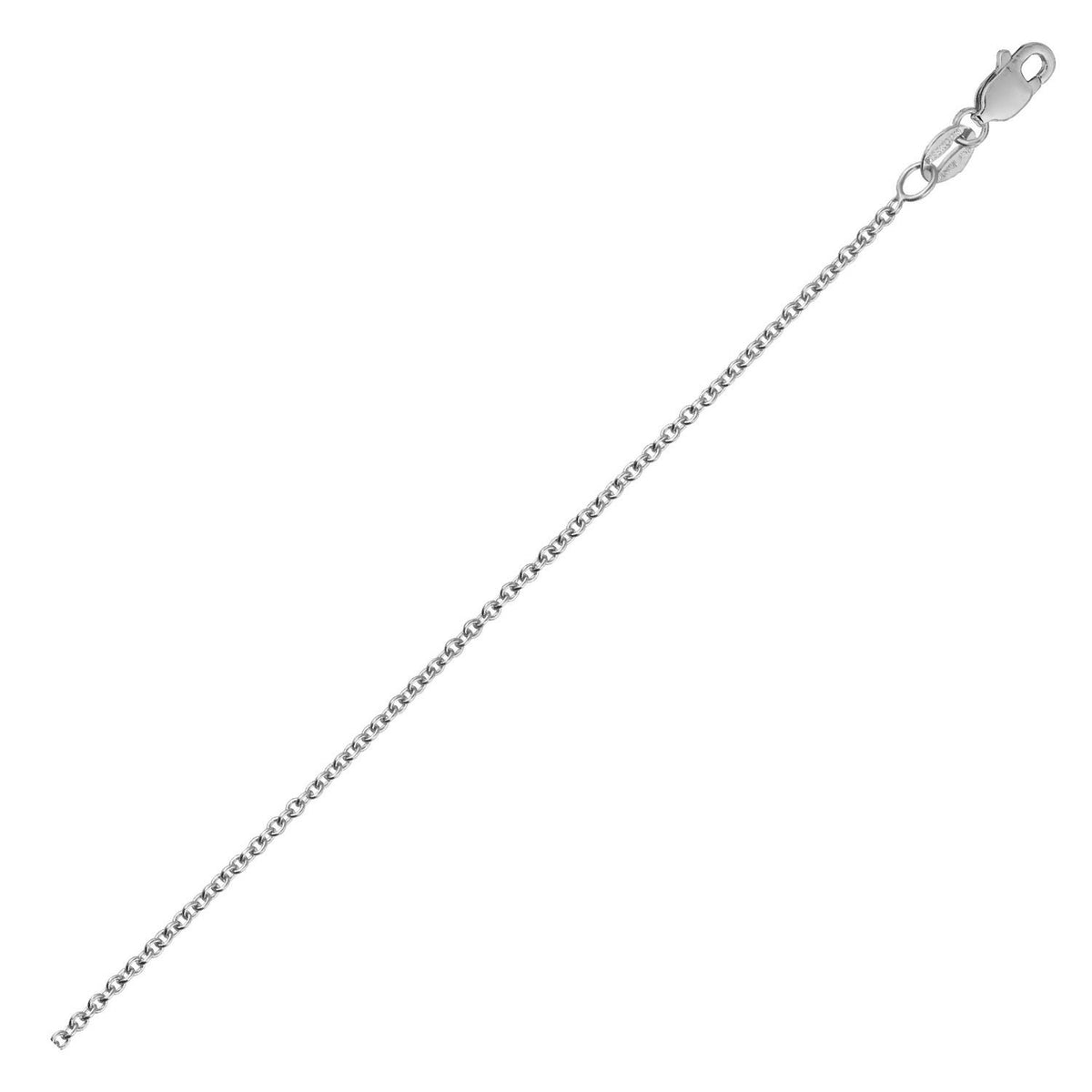 14k White Gold Round Cable Link Chain